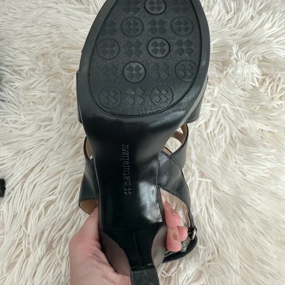 Elegant Black Strappy Heels - Picture 6 of 14